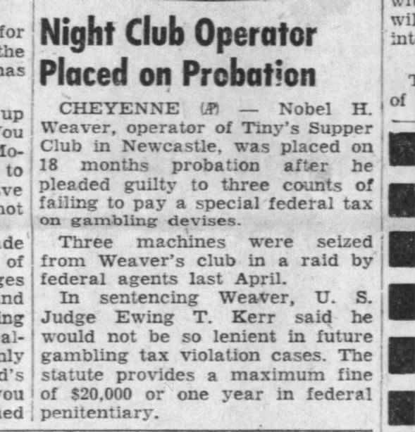 Gambling - 1956-06-10 Newcastle man place on parole